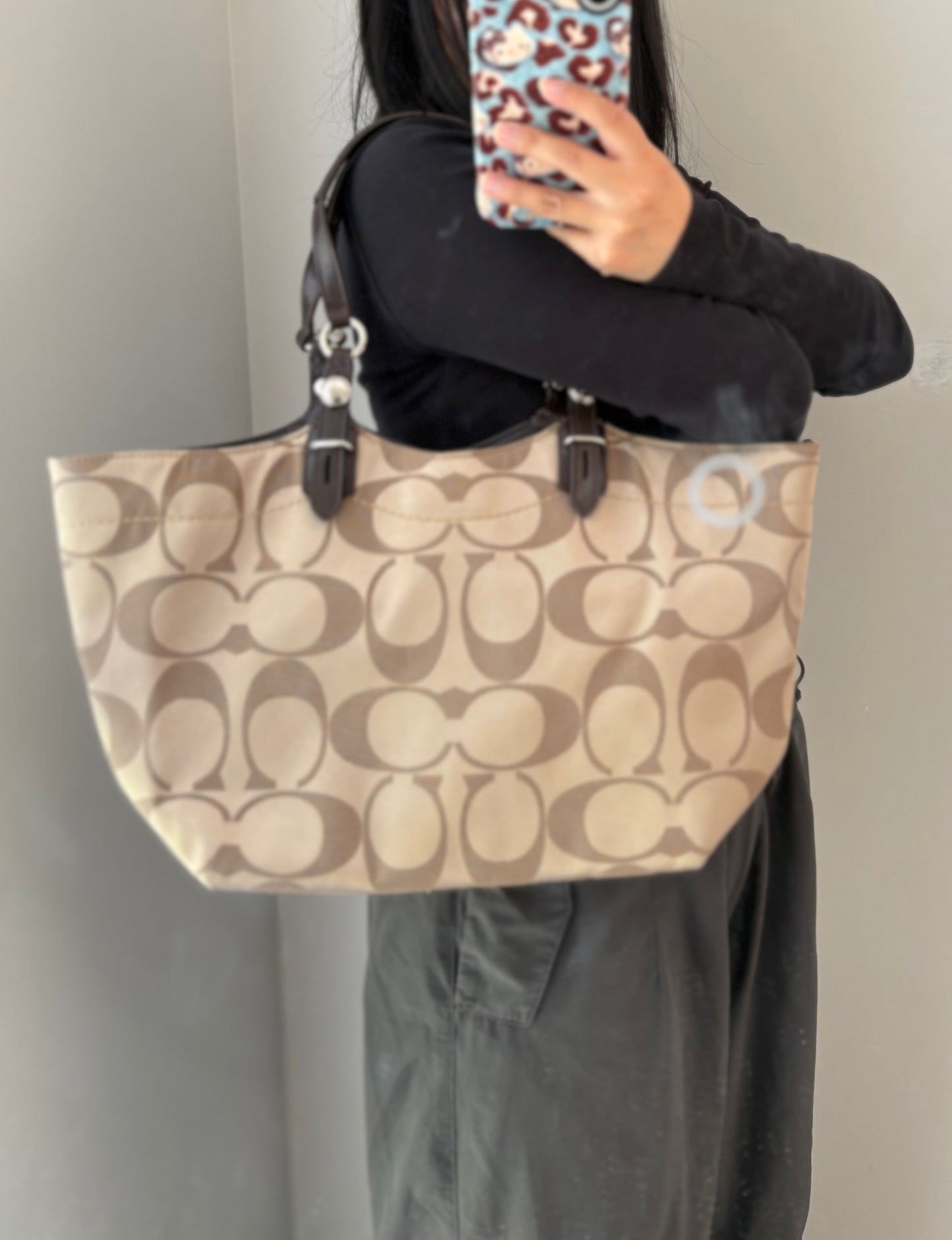 Coach Sateen Jacquard Signature Tote Bag