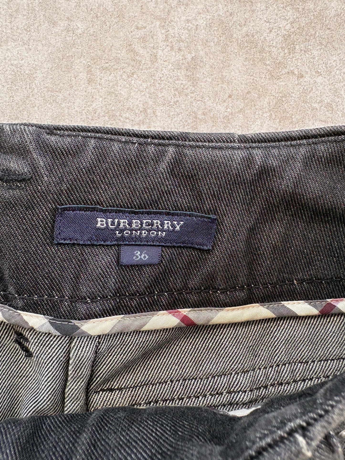 Burberry London Pleated Waxed Cotton Skirt