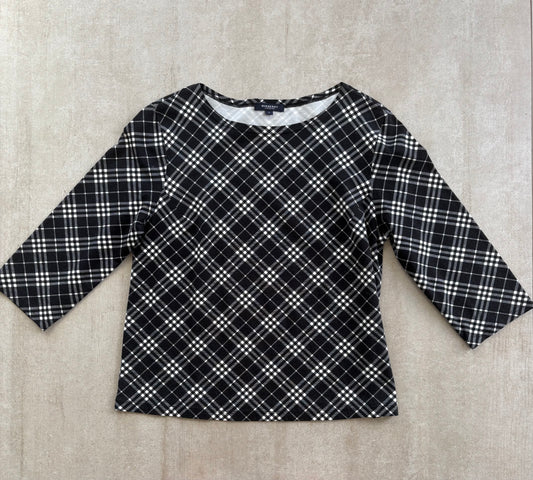 Burberry London Nova Check 3/4 Sleeve Top