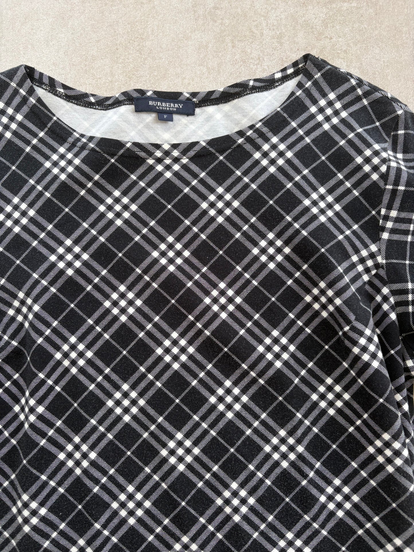 Burberry London Nova Check 3/4 Sleeve Top
